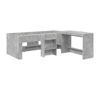 Mengtu Mentu Kids High Loft Bed Frame with Desk, 2-Piece Concrete Grey Metal Bunk Bed for Bedroom, Space-Saving Study Station for Boys & Girls ZSSCB-UK3423473UK