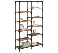 Mengtu Open Rack, Storage Rack for Bedroom Office Living Room, 100 x 32 x 170 cm Engineered Wood Bookshelf with Industrial Metal Legs