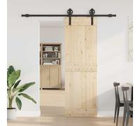 Mengtu Sliding Door Hardware Kit 200 cm Steel Black Sliding doors that can be pushed left and right, suitable for living rooms and room partition doors ZSSCB-UK4009725UK