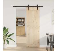 Mengtu Sliding Door Hardware Kit 213,5 cm Steel Black Sliding doors that can be pushed left and right, suitable for living rooms and room partition doors ZSSCB-UK4009711UK