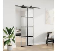 Mengtu Sliding Doors, Can Be Pushed Left and Right, 76x205 cm, Tempered Glass with Aluminum Frame, Space Saving Room Dividers for Living Rooms and Interior Partitions