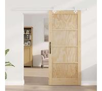 Mengtu Sliding Doors, Space-Saving Room Divider with Smooth Gliding Mechanism 86 x 198.5 cm Solid Pine Wood and Steel Construction for Living Rooms and Interior Home Use