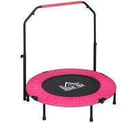 Mengtu Trampoline, Foldable Mini Fitness Trampoline with Adjustable Foam Handle 40 Inch Steel Frame 28 Springs for Home Workout and Indoor Exercise