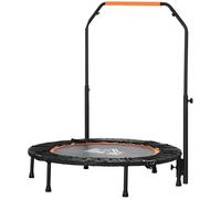 Mengtu Trampoline, Foldable Mini Fitness Trampoline with Adjustable Foam Handle 40 Inch Steel Frame and 28 Springs for Home Workout and Low-Impact Cardio