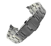 MENGXIU MENGKE 20mm 22mm 24mm Stainless Steel Watch Band Strap Silver Polished Mens Luxury Replacement Metal Watchband Bracelet Compatible with seiko(C,23mm)