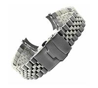 MENGXIU MENGKE 20mm 22mm 24mm Stainless Steel Watch Band Strap Silver Polished Mens Luxury Replacement Metal Watchband Bracelet Compatible with seiko(B,22mm)