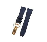 MENGXIU MENGKE 21mm 22mm Black Blue Green Brown Nylon Fabric Genuine Leather Watchband Compatible with Big Pilot Wacth Strap(Blue Gold Clasp,21mm)