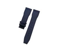 MENGXIU MENGKE 21mm 22mm Black Blue Green Brown Nylon Fabric Genuine Leather Watchband Compatible with Big Pilot Wacth Strap(Blue no Buckle,21mm)