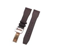 MENGXIU MENGKE 21mm 22mm Black Blue Green Brown Nylon Fabric Genuine Leather Watchband Compatible with Big Pilot Wacth Strap(Brown Rose Clasp,22mm)