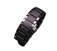 MENGXIU MENGKE 22mm 24mm Ceramic Stainless Steel Strap Compatible With Armani Watch Model AR1452 AR1451 Watchband Black Matte Strap Bracelet Accessories(Matte black,24mmfor AR1451)