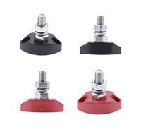 MENGXIU MENGKE 4pcs DC 12V Bus Bar Terminal Block - 1/4 Inch 6mm Positive Insulated Single Stud Power And Ground Junction Post - Red+Black