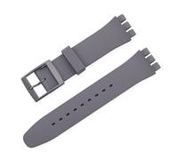MENGKE Candy Color Silicone Strap Compatible With Swatch 12mm 16mm 17mm 19mm 20mm Transparent Fashion Replacement Bracelet Band Watch Accessories(Grey,12mm)