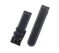MENGXIU MENGKE Compatible With Hamilton Nylon Watchband Khaki Field Aviation Leather Bracelet(Black White-steel,20mm)