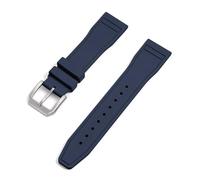 MENGXIU MENGKE Fluororubber FKM 20mm 21mm 22mm Watch Strap Diving Waterproof Quick Release Watchbands(Dark Blue,22mm)