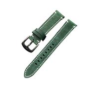 MENGXIU MENGKE Grain Genuine Leather Watch Band Strap Quick Release Watch Bands 18mm 20mm 22mm Vintage Watchbands(Green-Black,18mm)
