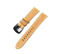 MENGXIU MENGKE Grain Genuine Leather Watch Band Strap Quick Release Watch Bands 18mm 20mm 22mm Vintage Watchbands(Yellow Brown-Black,24mm)