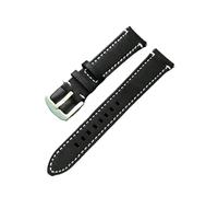 MENGXIU MENGKE Grain Genuine Leather Watch Band Strap Quick Release Watch Bands 18mm 20mm 22mm Vintage Watchbands(Black-Silver,24mm)