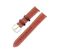MENGXIU MENGKE Grain Genuine Leather Watch Band Strap Quick Release Watch Bands 18mm 20mm 22mm Vintage Watchbands(Red-Silver,22mm)