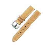 MENGXIU MENGKE Grain Genuine Leather Watch Band Strap Quick Release Watch Bands 18mm 20mm 22mm Vintage Watchbands(Yellow Brown,22mm)