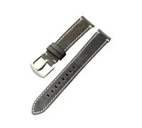 MENGXIU MENGKE Grain Genuine Leather Watch Band Strap Quick Release Watch Bands 18mm 20mm 22mm Vintage Watchbands(Grey-Silver,18mm)