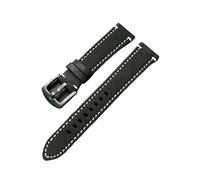MENGXIU MENGKE Grain Genuine Leather Watch Band Strap Quick Release Watch Bands 18mm 20mm 22mm Vintage Watchbands(Black-Black,20mm)