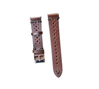 MENGXIU MENGKE Leather Strap Watch Band 19mm 20mm 22mm Watchbands Breathable Watch Band With Quick Release Bars #(Brown bk line,19mm)