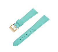 MENGXIU MENGKE Quick Release Vintage Stitched Leather Watch Strap Leather Watchbands 18mm 19mm 20mm 21mm 22mm 23mm 24mm(SkyBlue Gold_18mm)