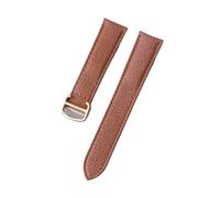 MENGXIU MENGKE Sheepskin Strap Compatible With Cartier Tank London Solo Key Strap Men And Women Genuine Leather Strap Bracelet(Golden brown rose,21mm)