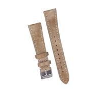 MENGXIU MENGKE Suede Leather Watch Strap Vintage Brown Watch Band 18mm 20mm 22mm With Quick Release WatchBand Wristband Accessories(Light coffee,18mm silver buckle)