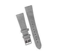 MENGXIU MENGKE Suede Leather Watch Strap Vintage Brown Watch Band 18mm 20mm 22mm With Quick Release WatchBand Wristband Accessories(Grey,18mm silver buckle)