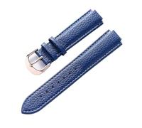 MENGXIU MENGKE Suitable Compatible With Cartier Blue Balloon Strap Lychee Grain Leather Soft Leather 12mm Convex Bracelet Accessories For Men And Women(Blue rose buckle,20X12mm)