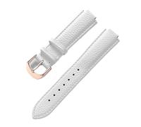 MENGXIU MENGKE Suitable Compatible With Cartier Blue Balloon Strap Lychee Grain Leather Soft Leather 12mm Convex Bracelet Accessories For Men And Women(White rose buckle,20X12mm)