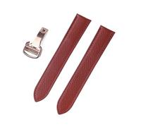MENGXIU MENGKE Watch Band Replacement Compatible With Tank London Genuine Leather Watch Strap 17mm 18mm 19mm 20mm 22(Brick red rose,19)