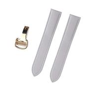 MENGXIU MENGKE Watch Band Replacement Compatible With Tank London Genuine Leather Watch Strap 17mm 18mm 19mm 20mm 22(Milkshake White Gold,15)