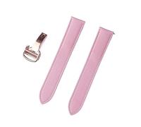 MENGXIU MENGKE Watch Band Replacement Compatible With Tank London Genuine Leather Watch Strap 17mm 18mm 19mm 20mm 22(Pink rose,22)
