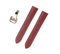 MENGXIU MENGKE Watch Band Replacement Compatible With Tank London Genuine Leather Watch Strap 17mm 18mm 19mm 20mm 22(Brick red gold,21)