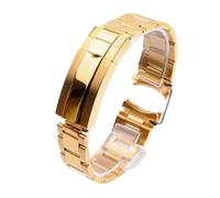 MENGXIU MENGKE Watch Bracelet Compatible With Rolex Daytona Water Ghost Submariner Watch Accessories Band Chain 20mm 21mm Solid Stainless Steel Watch Strap(All Gold,21mm With Logo)