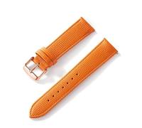 MENGXIU MENGKE Watch Strap Palm Print Top Layer Calf Leather 18MM 20MM 22MM 24MM Genuine Leather Watch Strap Accessories(Orange Rose Buckle,22mm)