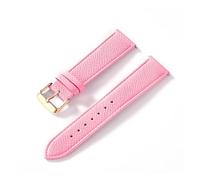 MENGXIU MENGKE Watch Strap Palm Print Top Layer Calf Leather 18MM 20MM 22MM 24MM Genuine Leather Watch Strap Accessories(Pink gold buckle,23mm)