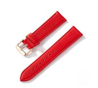 MENGXIU MENGKE Watch Strap Palm Print Top Layer Calf Leather 18MM 20MM 22MM 24MM Genuine Leather Watch Strap Accessories(Red rose buckle,23mm)