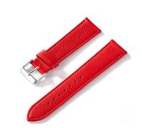 MENGXIU MENGKE Watch Strap Palm Print Top Layer Calf Leather 18MM 20MM 22MM 24MM Genuine Leather Watch Strap Accessories(Red silver buckle,23mm)