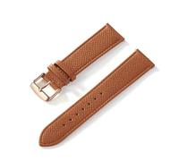 MENGXIU MENGKE Watch Strap Palm Print Top Layer Calf Leather 18MM 20MM 22MM 24MM Genuine Leather Watch Strap Accessories(Brown Rose Buckle,23mm)