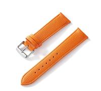 MENGXIU MENGKE Watch Strap Palm Print Top Layer Calf Leather 18MM 20MM 22MM 24MM Genuine Leather Watch Strap Accessories(Orange Silver Buckle,21mm)