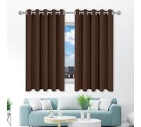 MENGXUAN Black Blackout Curtains for Bedroom 410 x 385 cm Super Soft Texture Eyelet Windows Blackout Curtains Bathroom for Summer Winter Living Room, Brown