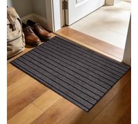 MENGXUAN Dirt Trapper Door Mat Indoor 80 x 120 cm Absorbent, Non Slip Dirt Trapper Door Matts Indoor Outdoor Front Back Pets and Dogs, Grey