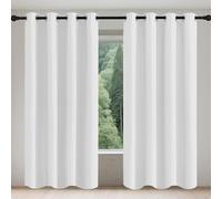 MENGXUAN Eyelet Curtains, Blackout Curtains 115 x 185 cm Super Soft Texture Eyelet Sound Insulated Curtain Drapes Blackout for Window Home Fashion Decor, White