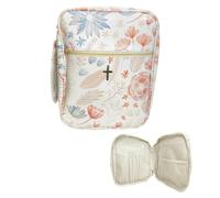 MENGYUEXUAN Large Bible Bag for Women, PU Leather Scripture Tote with Zipper Closure and Handles, 13x10x3 Inch Bible Cover Case for Church, Study, Travel, Gift for Christian Women