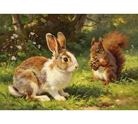 mengzhiyi Cross Stitch Kits for Beginners， Squirrel Embroidery Kit Pre-Printed Stamped Cross Stitch Kits 11CT 40x50cm DIY Craft Kit