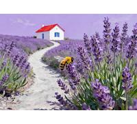 mengzhiyi Cross Stitch Kits Path in Flower Sea Embroidery Kit Pre-Printed Stamped Cross Stitch Kit 40x50cm 11CT