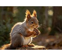 mengzhiyi Cross Stitch Stamped Kits， Squirrel Easy Patterns Cross Stitching 11CT Embroidery Needlework Kit Supplies 40×50cm